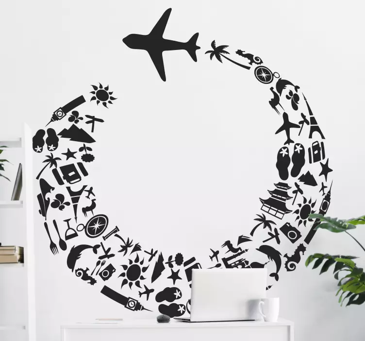 Fly rejse sticker - TenStickers