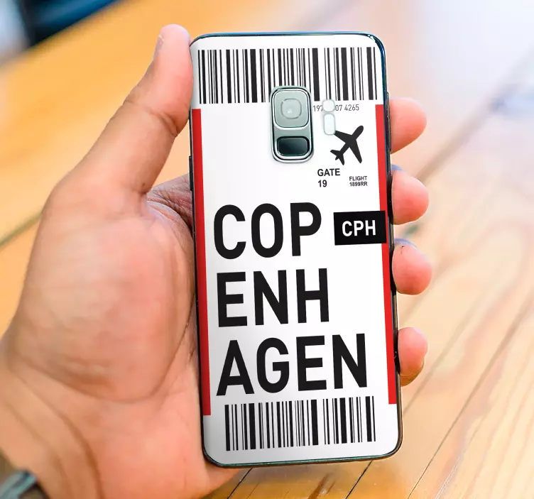 Flybillet til københavn samsung klistermærker - TenStickers