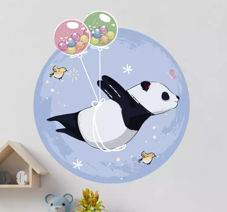 Flyvende panda illustration dekal - TenStickers