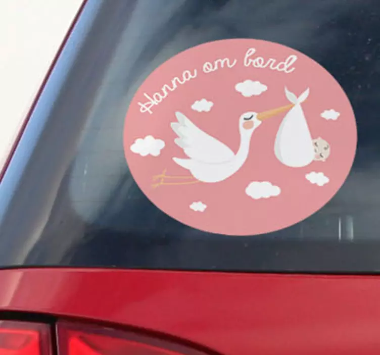 Fødselsbarn pige baby om bord klistermærke - TenStickers