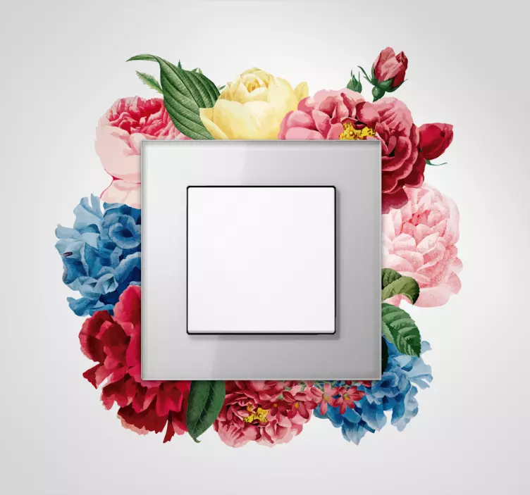 Forår blomster skifte lys switch decal - TenStickers