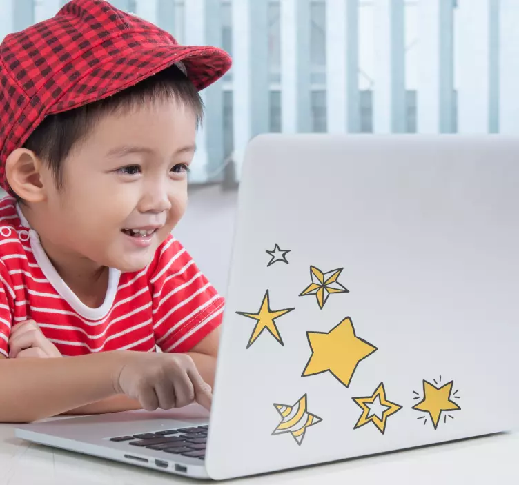 Forskellige stjerner laptop sticker - TenStickers