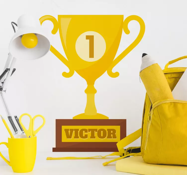 Første plakat trofæ personligt klistermærke - TenStickers