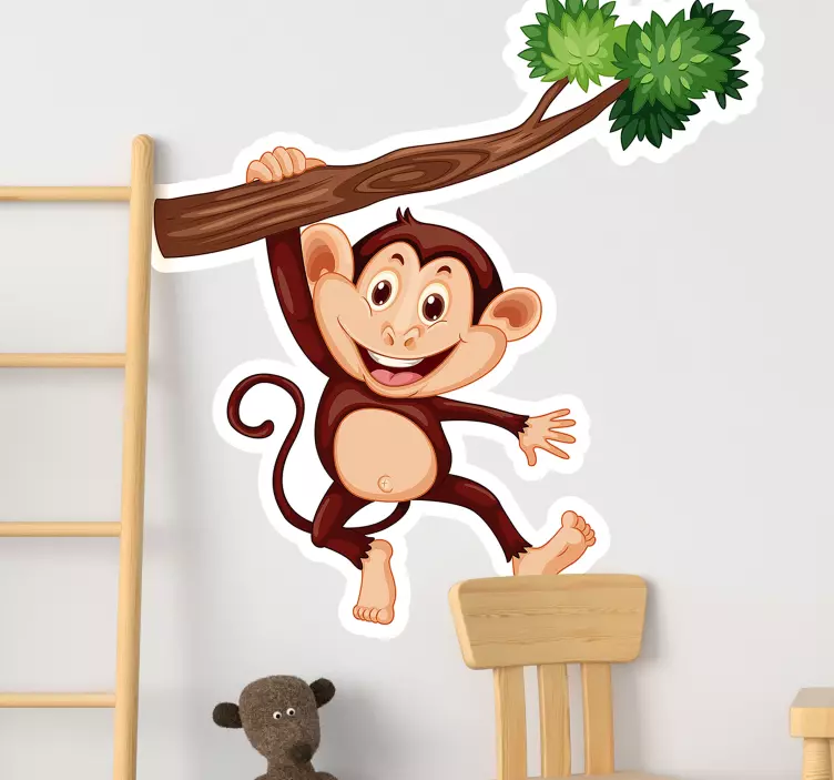 Fræk abe svinger wallsticker dyr - TenStickers