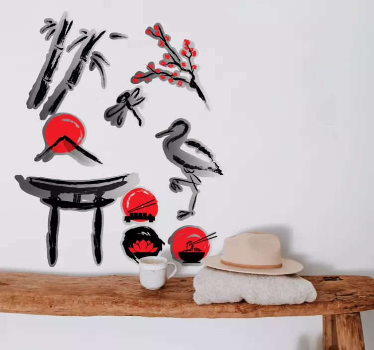 Fredfyldte naturelementer wallsticker dyr - TenStickers