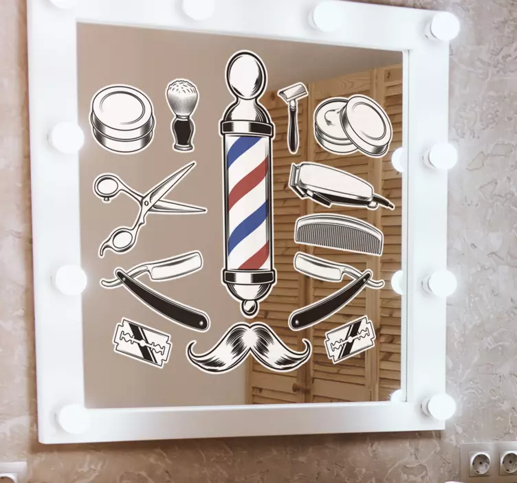 Barberinstrumenter vægklistermærke - TenStickers