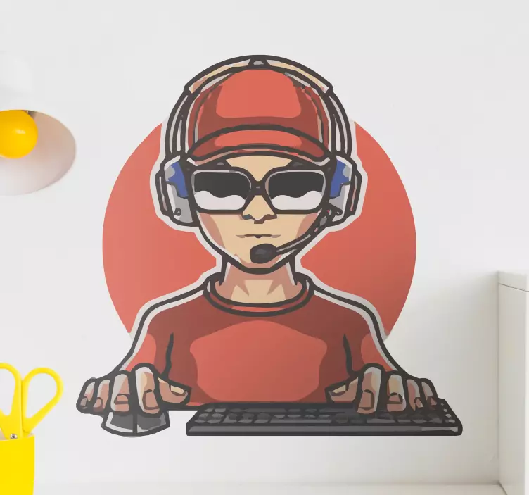 Gamers maskot logo playstation klistermærke - TenStickers