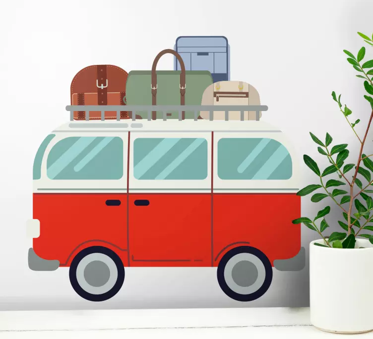 Gammel varevogn på en klistermærke på en væg - TenStickers