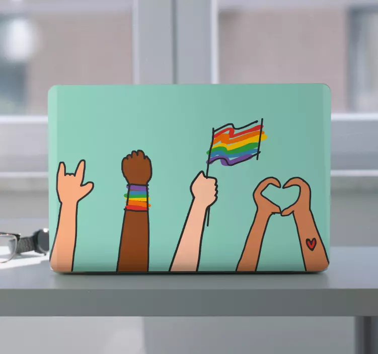 Gay pride doodle style laptop skins - TenStickers