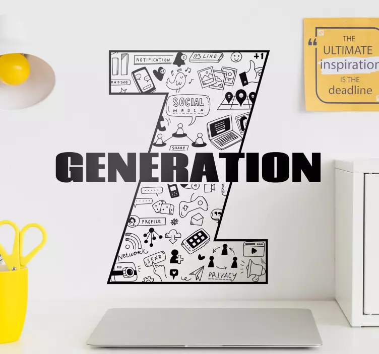 Generation z tekst klistermærke - TenStickers