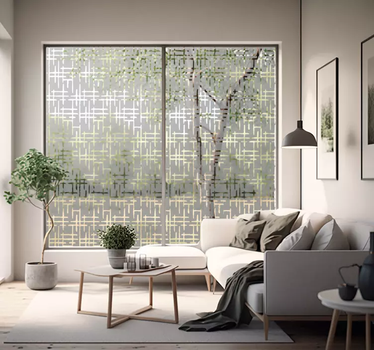 Gennemsigtige krydsede linjer vindue sticker - TenStickers