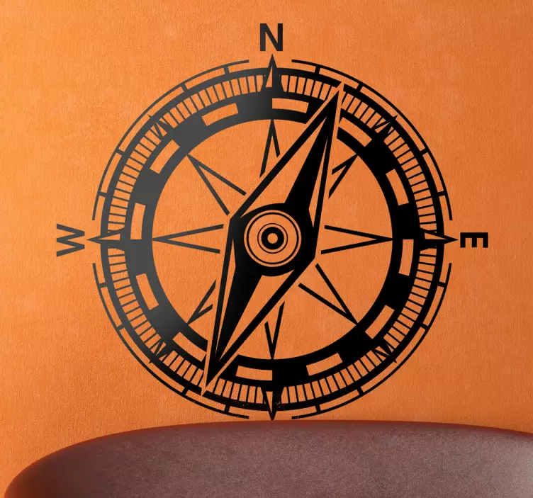 Geografisk kompas væg klistermærke - TenStickers
