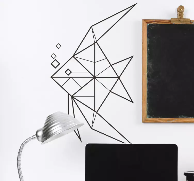 Geometrisk fisk væg klistermærke - TenStickers