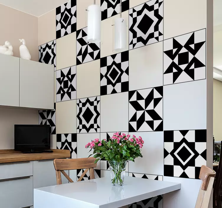 Geometrisk flise vinyl klistermærke - TenStickers