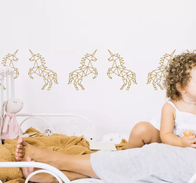 Geometrisk kanbånd wallsticker Enhjørning - TenStickers