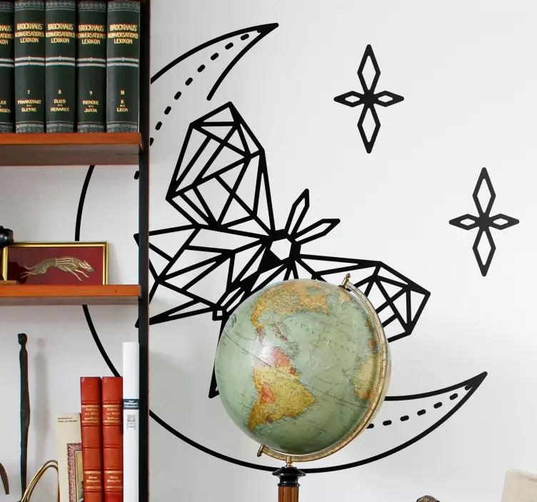 Geometrisk månesommerfugl wallsticker dyr - TenStickers