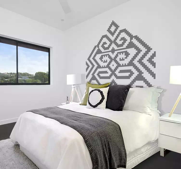 Geometrisk mønstermotiv klistermærke sengegavl - TenStickers