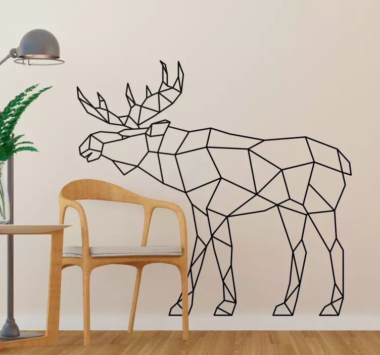 Geometrisk moose animalsk mur mærkat - TenStickers