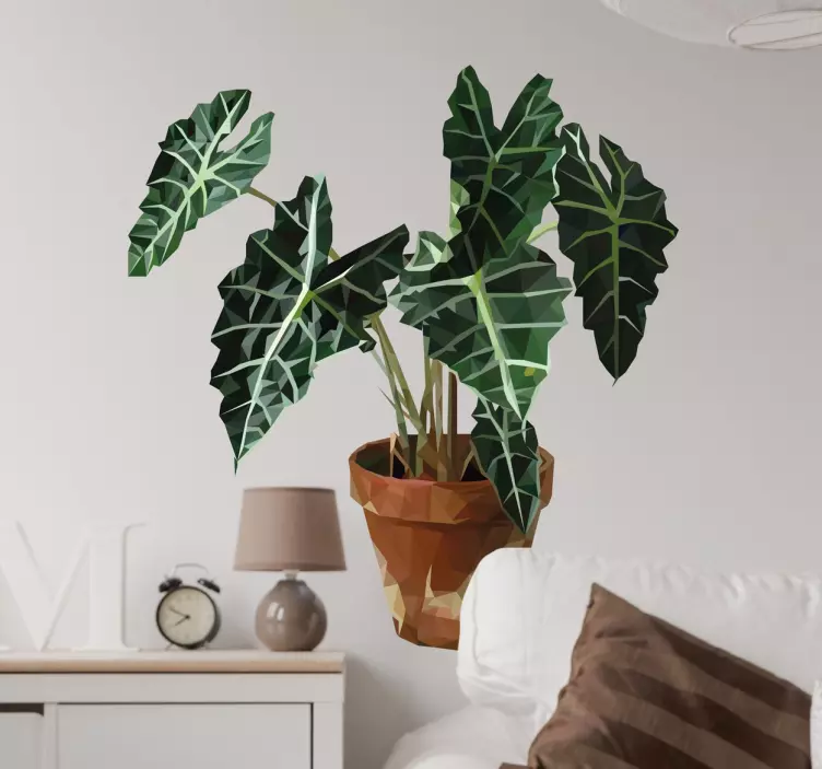 Geometrisk plante wallsticker - TenStickers