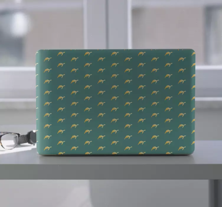 Geometrisk skildpadde laptop klistermærke - TenStickers