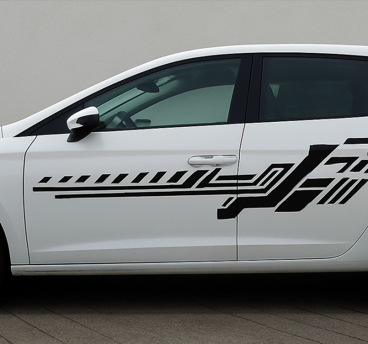 Sorte tribale striber klistermærke til bil - TenStickers