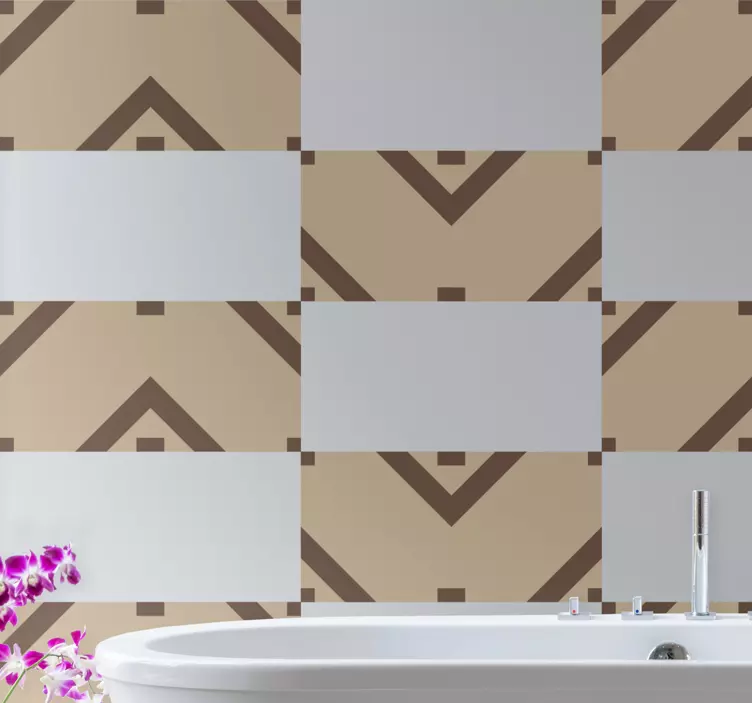 Geometriske beige motiver flise klistermærke - TenStickers