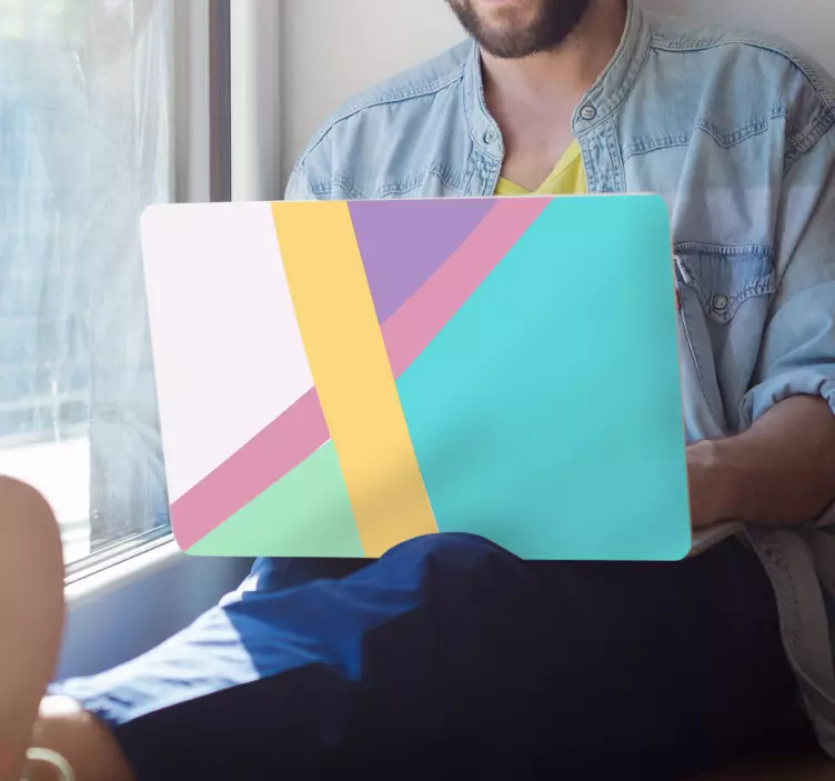 Geometriske farveblokke klistermærke til bærbar - TenStickers