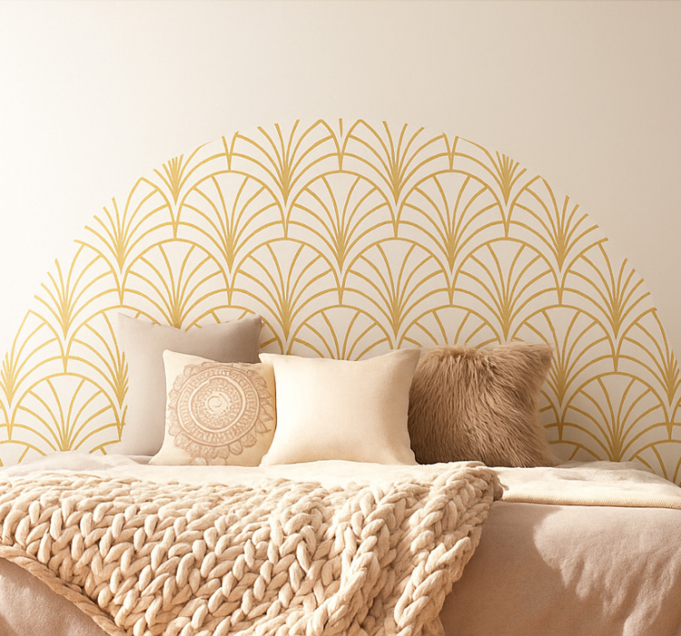 Geometriske gyldne vifter wallsticker dyr - TenStickers