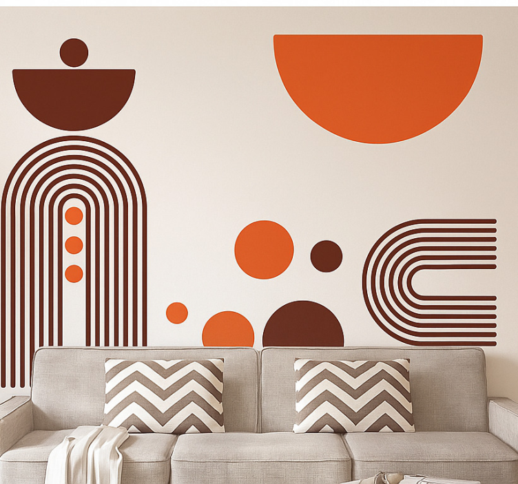 Abstrakt geometri stue wallsticker - TenStickers