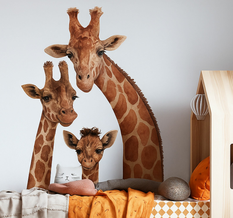 Giraffamilie wallsticker - TenStickers
