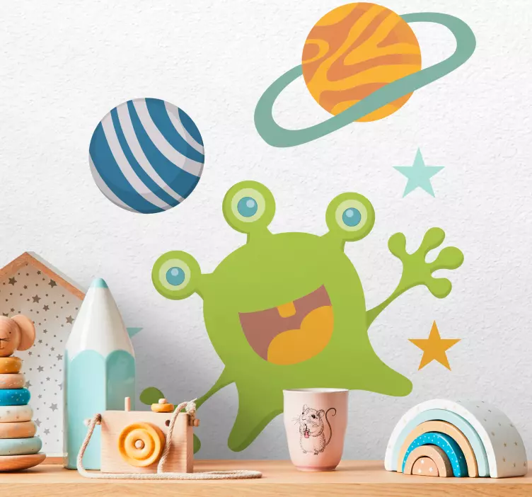 Glad alienfigur wallsticker dyr - TenStickers