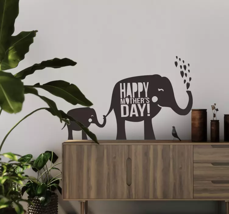 Glad mors dag elefant klistermærke - TenStickers