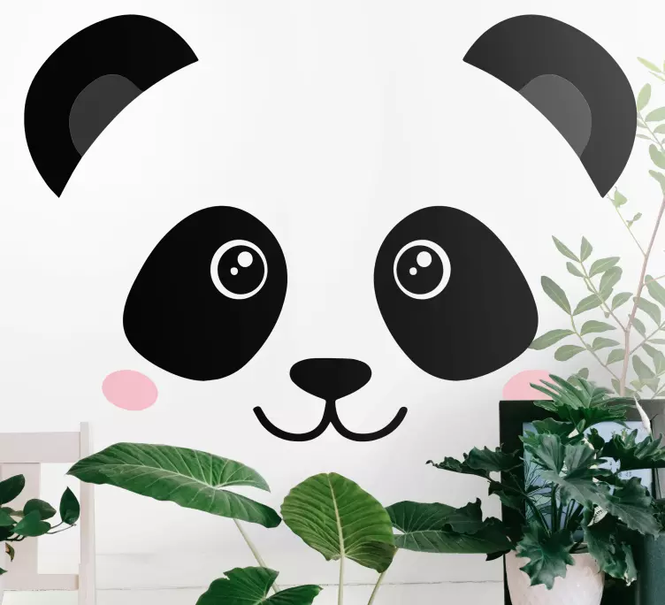 Glad panda ansigt illustration klistermærke - TenStickers