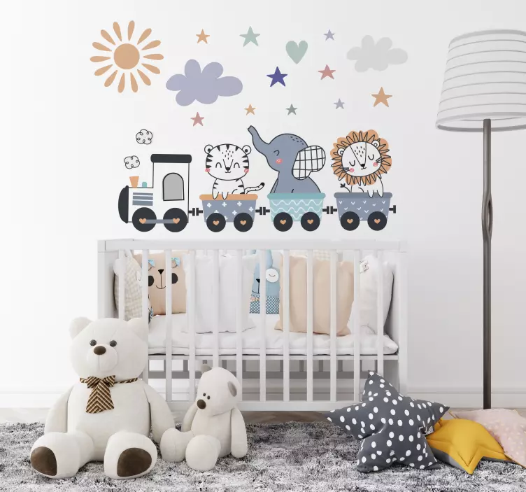 Glade dyr træner illustration sticker - TenStickers