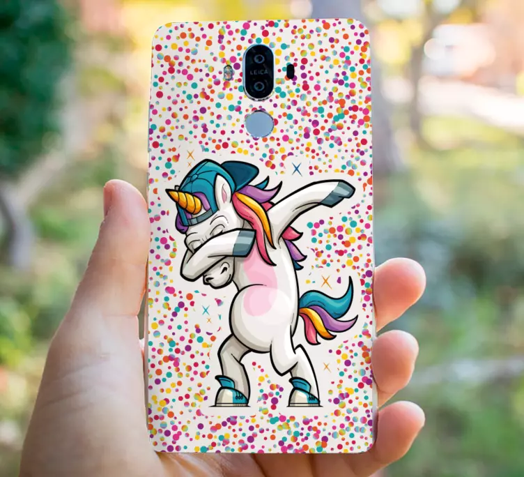 Glitrende enhjørning dubbing huawei klistermærker - TenStickers