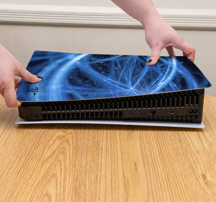 Glødende linjer mesh-teknologi ps5 klistermærke - TenStickers