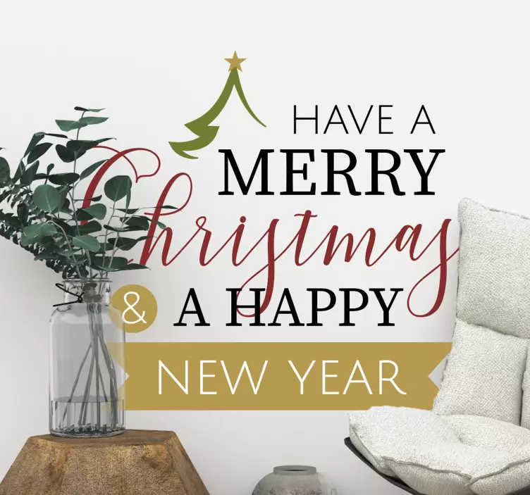 God jul og godt nytår klistermærke - TenStickers