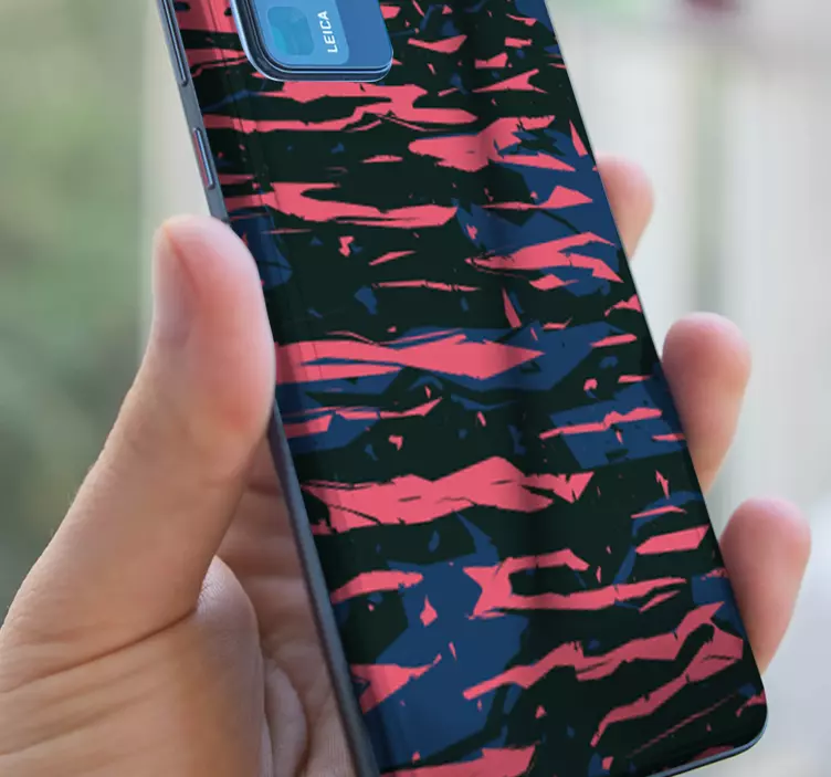 Grå og rød camouflage huawei sticker - TenStickers