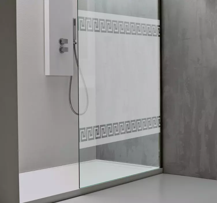 Græsk mønster brusebad klistermærke - TenStickers