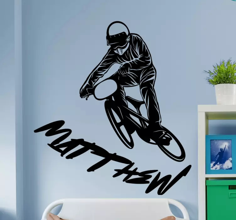 Graffiti navn med cykel urban sticker - TenStickers