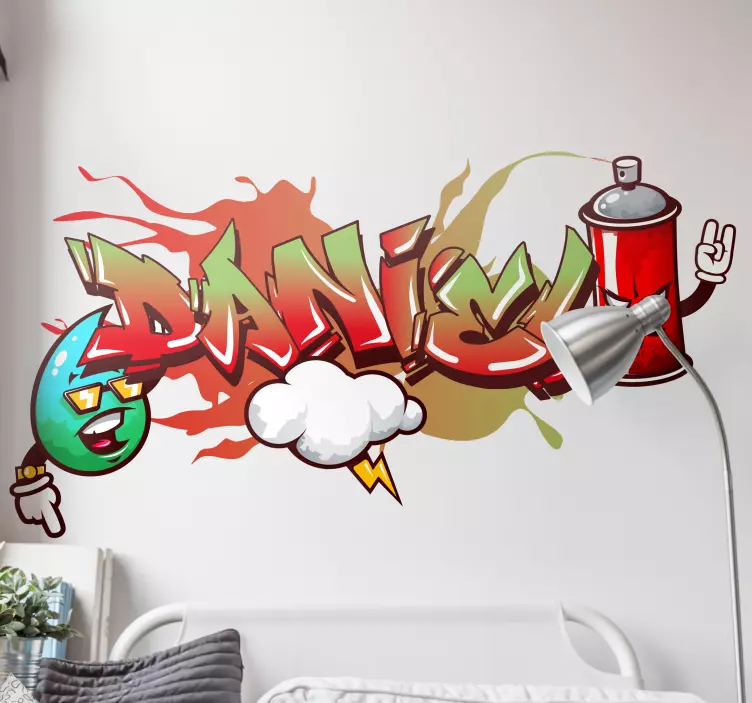 Graffiti spraycan-tegn bymærkat - TenStickers