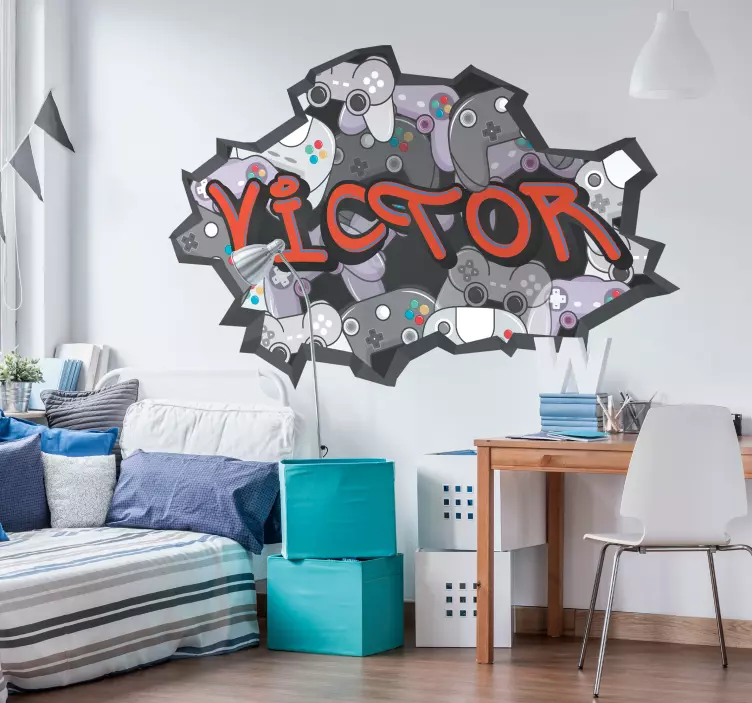Grafitti controller wallsticker - TenStickers