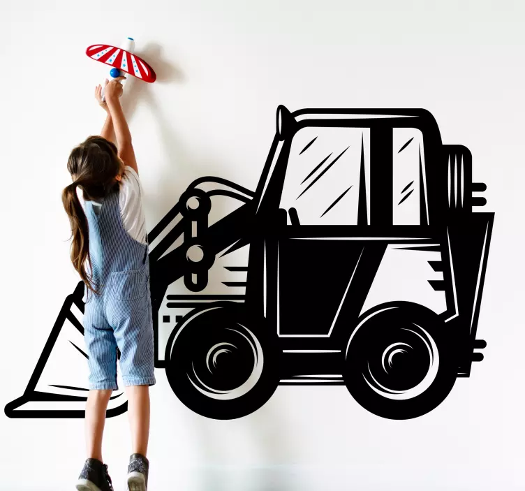 Gravemaskine bulldozer maskine børn legetøj klistermærke - TenStickers
