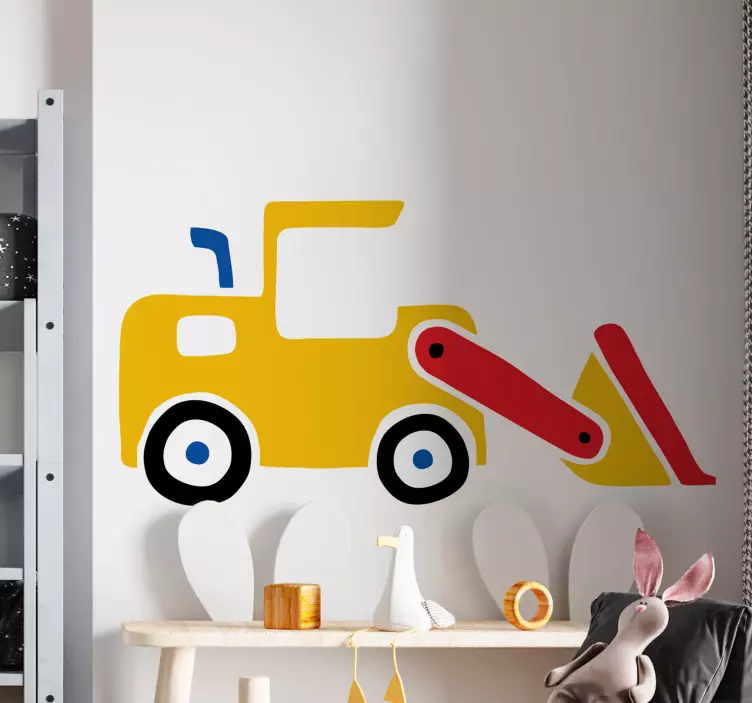 Gravemaskine bulldozer simpelt tegneserie legetøjsmærkat - TenStickers