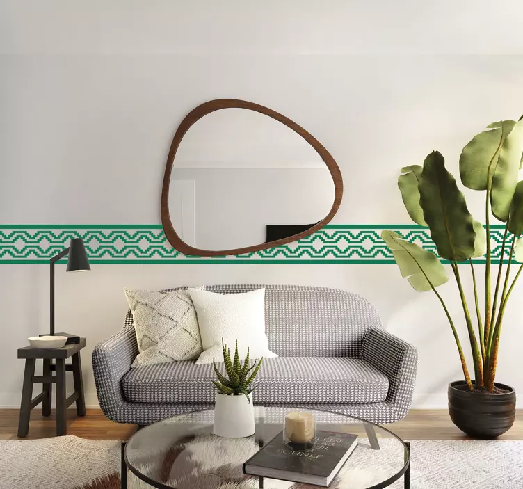 Grøn geometrisk form stue wallsticker - TenStickers