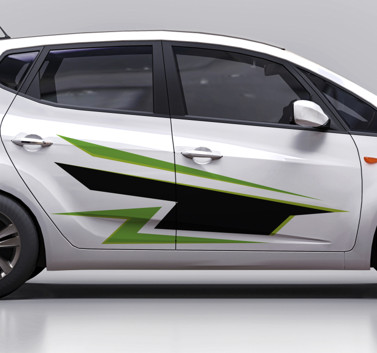 Grøn og sort lyn klistermærke til bilen - TenStickers