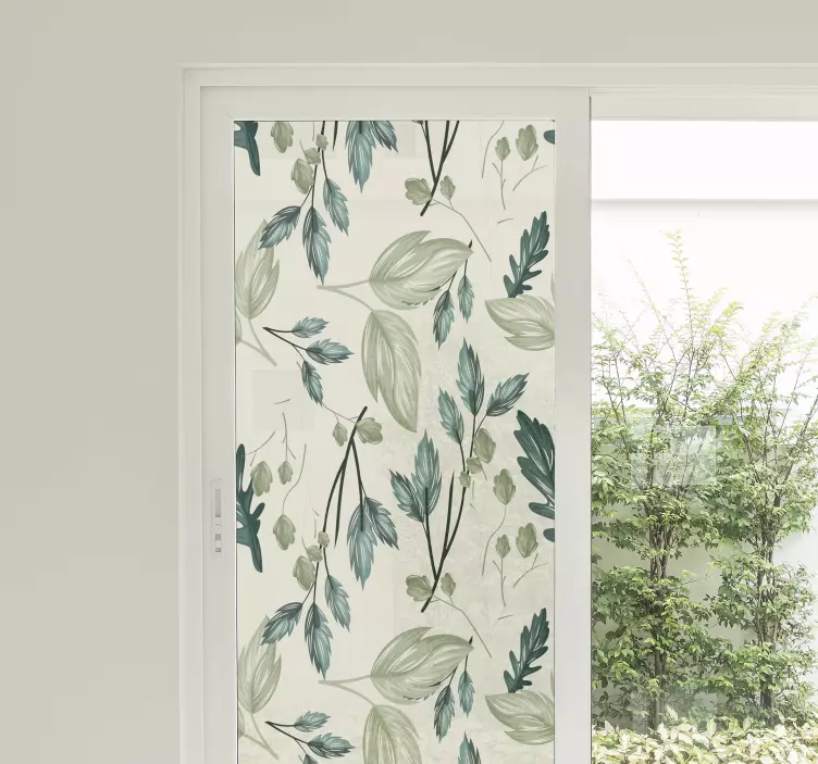 Grønne planter mosaik til glasvindue klistermærke - TenStickers