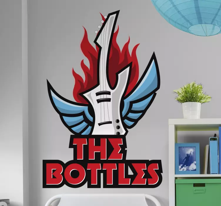 Guitar med navn eller gruppe rock klistermærke - TenStickers