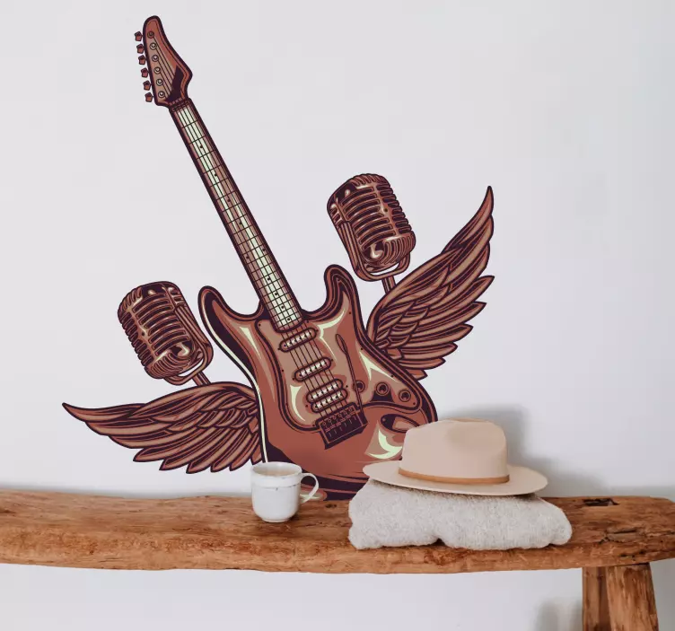 Guitar og mikrofoner wallsticker dyr - TenStickers