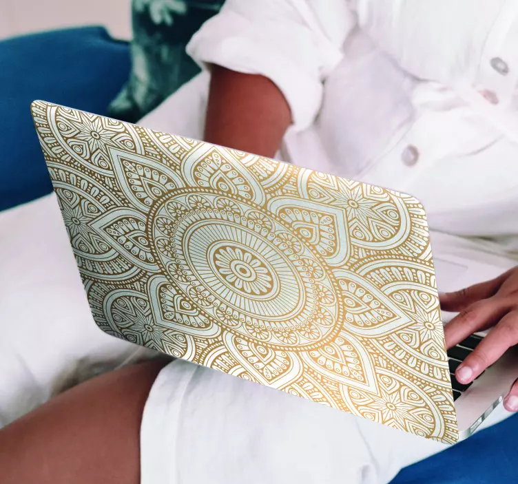 Gyldent mandala bærbar klistermærke - TenStickers
